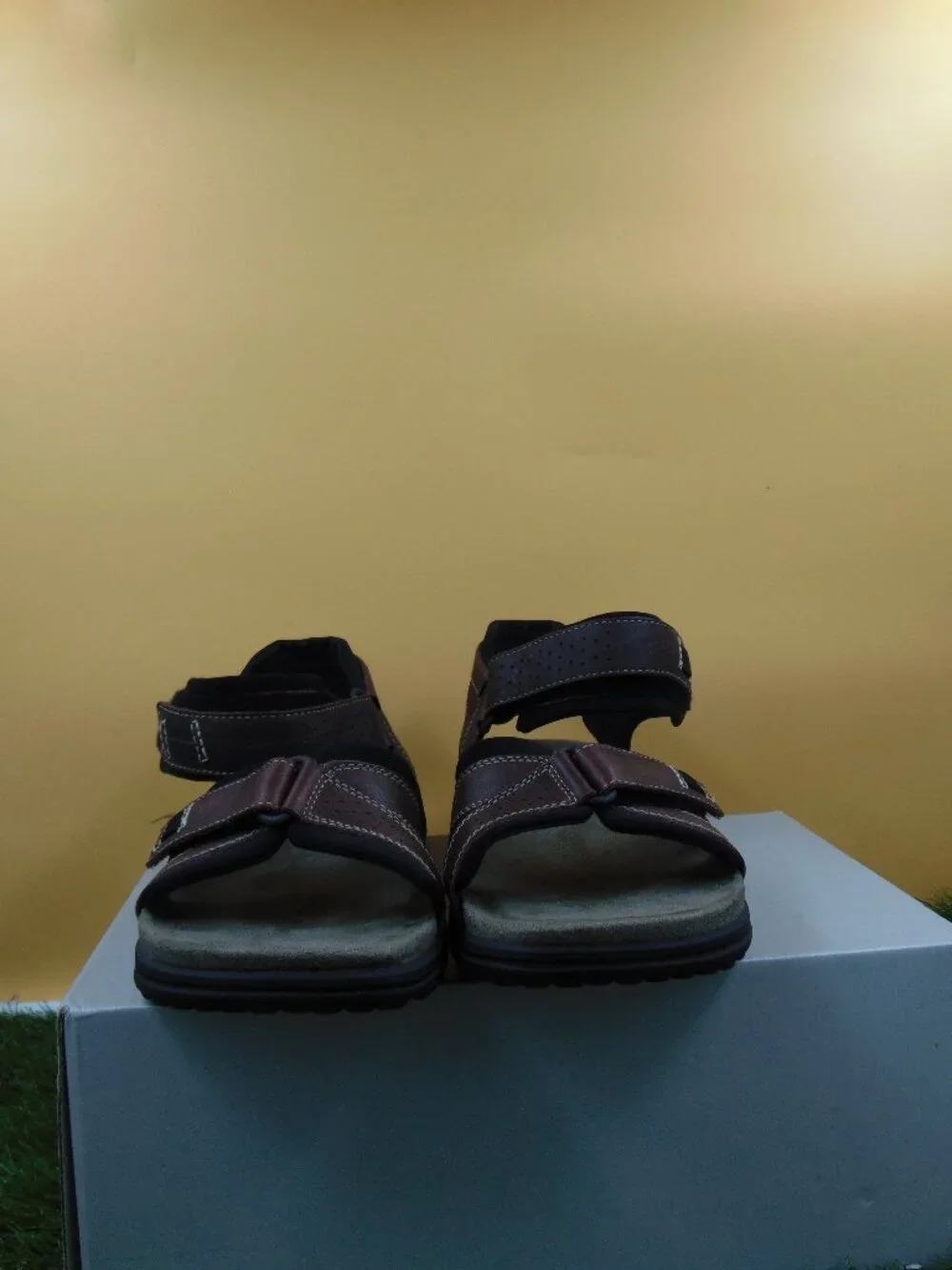 CLARKS KEATING Men's Brown Leather Double Strap Sport Sandals 78333 Size 12 M